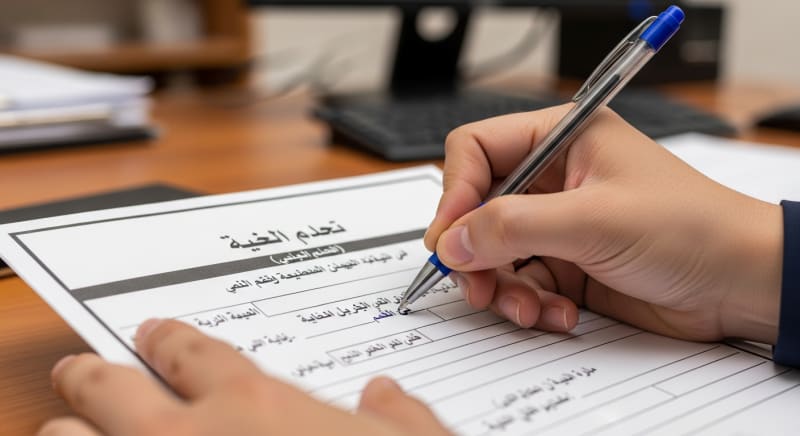صورة توضيحية لطريقة ملء نماذج التسجيل خطوة بخطوة.