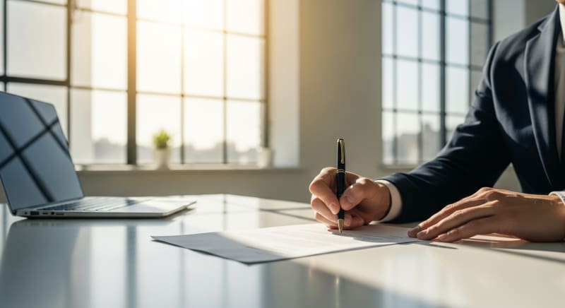 لقطة واقعية لكتابة خطاب رسالة تقديم طلب وظيفة رسمي ومضاء