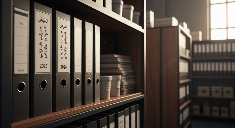 مجلدات أرشفة خاصة بملفات نماذج التسجيل في حدث أو فعالية.