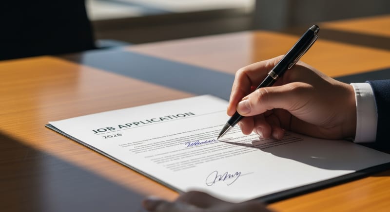 لقطة واقعية لكتابة خطاب طلب توظيف بالانجليزي رسمي ومضاء