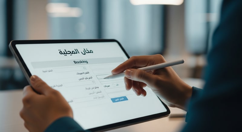 دليل المستخدم لتعبئة نماذج الحجز إلكترونياً.