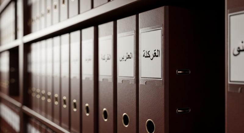 مجلدات أرشفة تحتوي على نسخ ورقية من نماذج المواعيد.