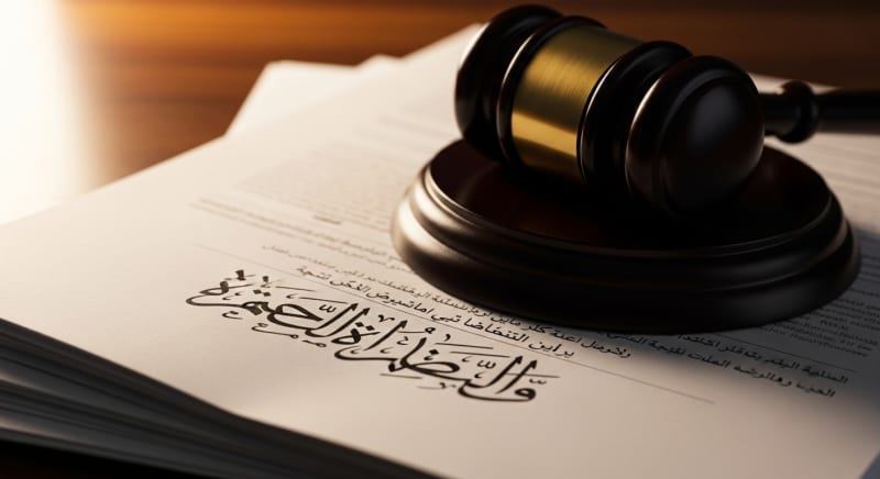 مطرقة قاضي وعقود عمل تبرز دور مكتب محاماة قضايا عمالية في تحقيق العدالة.