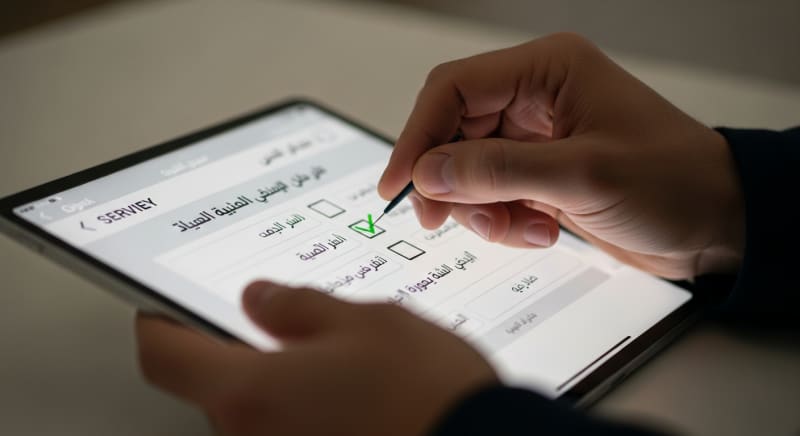 صورة تشرح كيفية استخدام قوالب الاستبيانات الرقمية