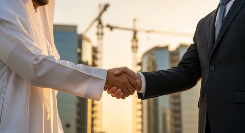 اتفاق عمل ناجح بعد الالتزام بجميع شروط تأسيس شركة مقاولات في السعودية.