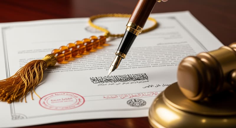 توقيع عقد يمثل استيفاء شروط تاسيس شركة في الكويت لبدء النشاط التجاري.