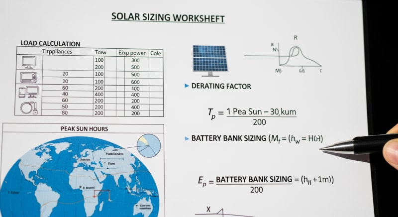 solar panel sizing calculator - engineering architecture diagram 2026