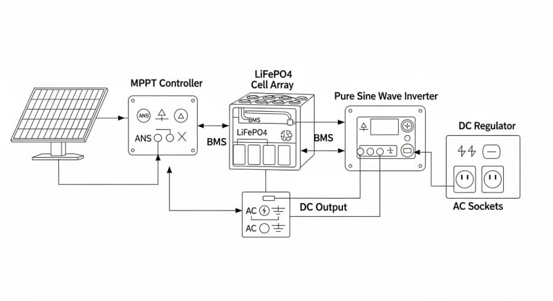 battery power station portable - engineering architecture diagram 2026