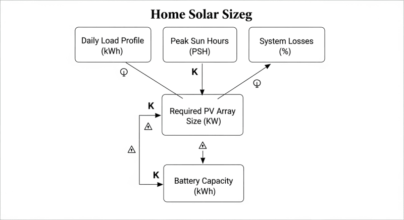 Home Solar Sizing - engineering architecture diagram 2026