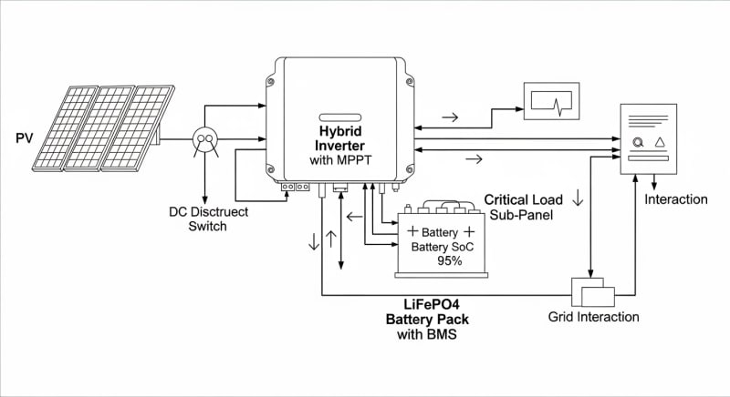 home solar battery system - engineering architecture diagram 2026