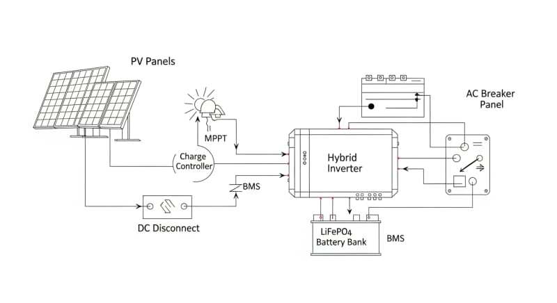 off grid solar kit - engineering architecture diagram 2026