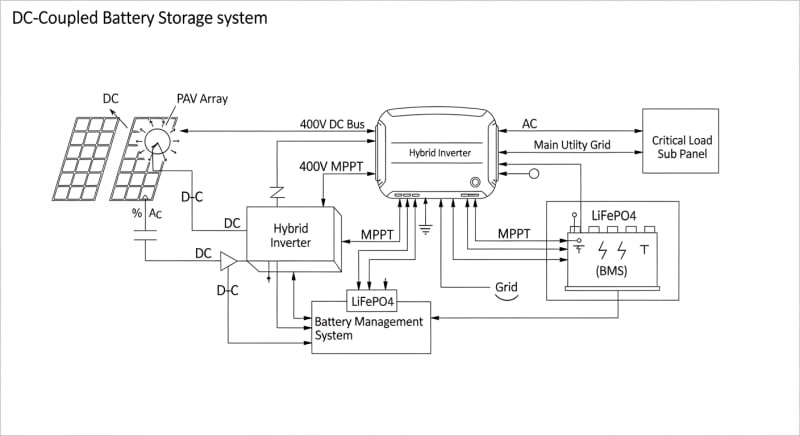 solar battery storage - engineering architecture diagram 2026