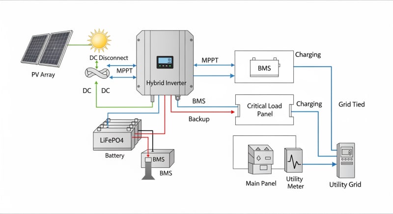 solar power backup systems for homes - engineering architecture diagram 2026