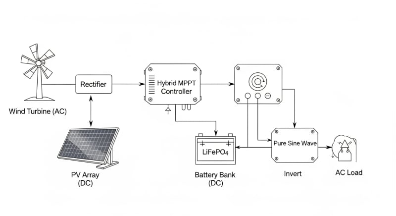 solar and wind power kits - engineering architecture diagram 2026