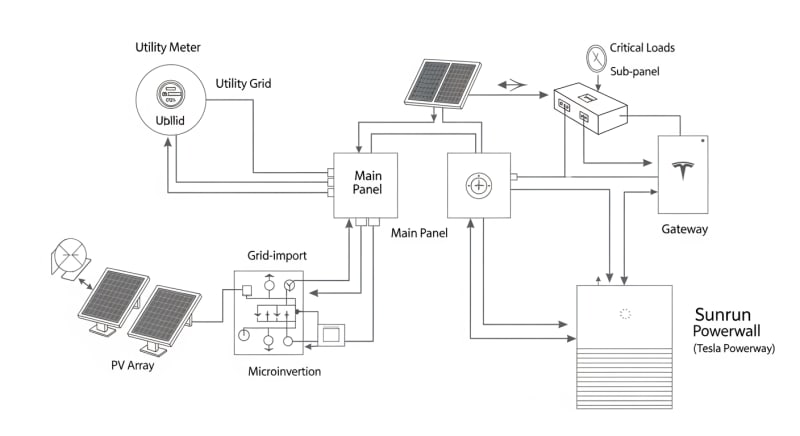 sunrun powerwall - engineering architecture diagram 2026
