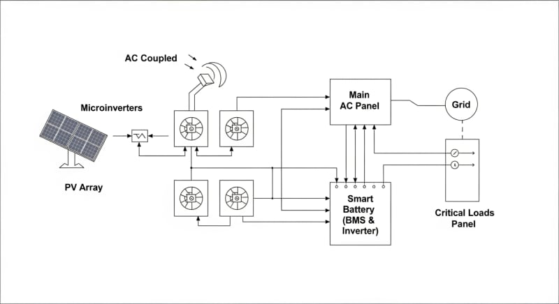 solar power batteries for home - engineering architecture diagram 2026