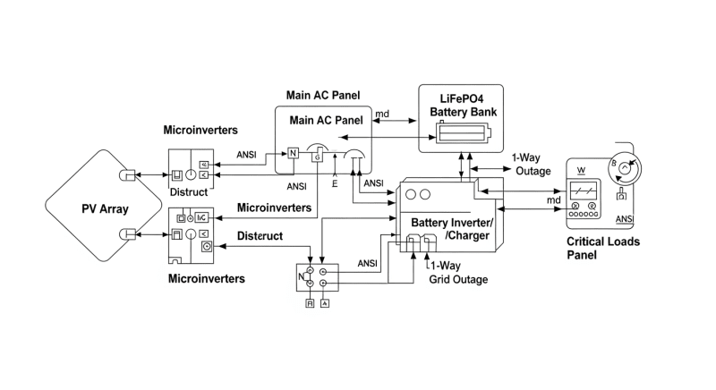 battery system for solar panels - engineering architecture diagram 2026