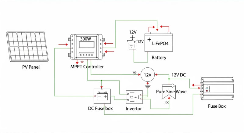 300 watt solar panel kit - engineering architecture diagram 2026
