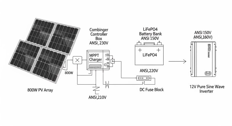 800 watt solar panel kit - engineering architecture diagram 2026
