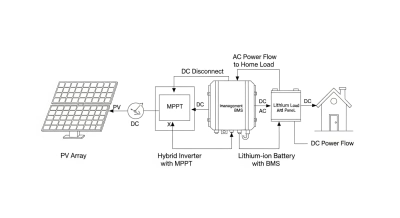 solar panel storage - engineering architecture diagram 2026