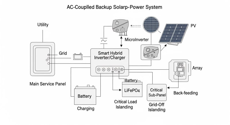 backup solar power for home - engineering architecture diagram 2026