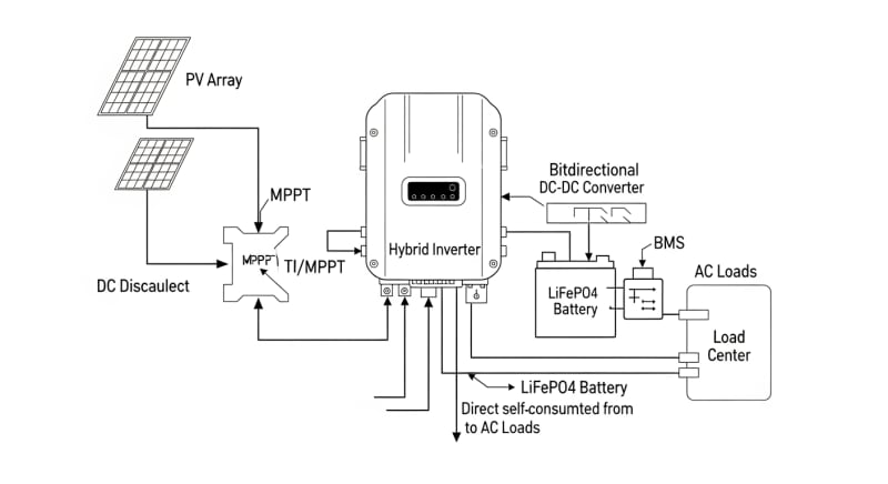 solar system for home with battery - engineering architecture diagram 2026