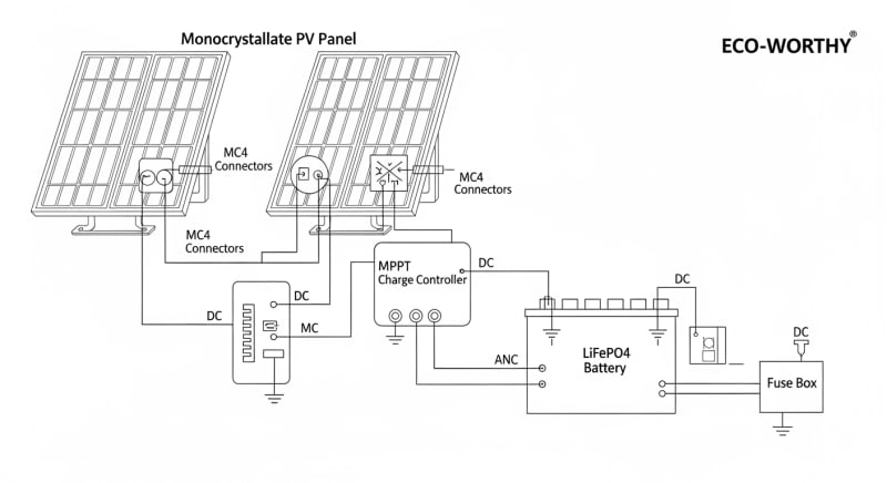 eco worthy solar panel kit - engineering architecture diagram 2026