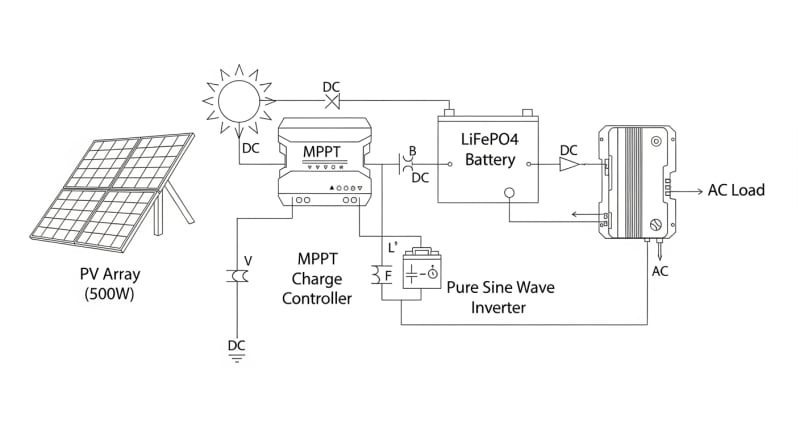 500 watt solar panel kit - engineering architecture diagram 2026