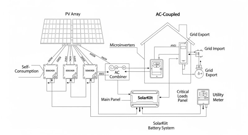 solar panel batteries for house - engineering architecture diagram 2026