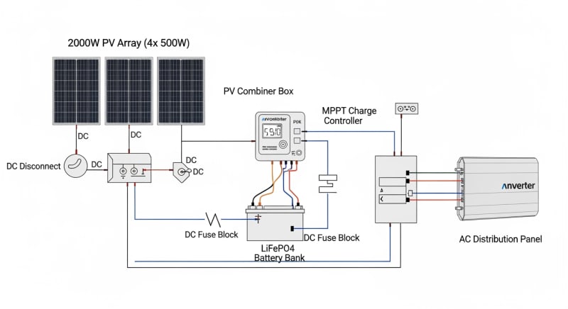 2000w solar panel kit - engineering architecture diagram 2026