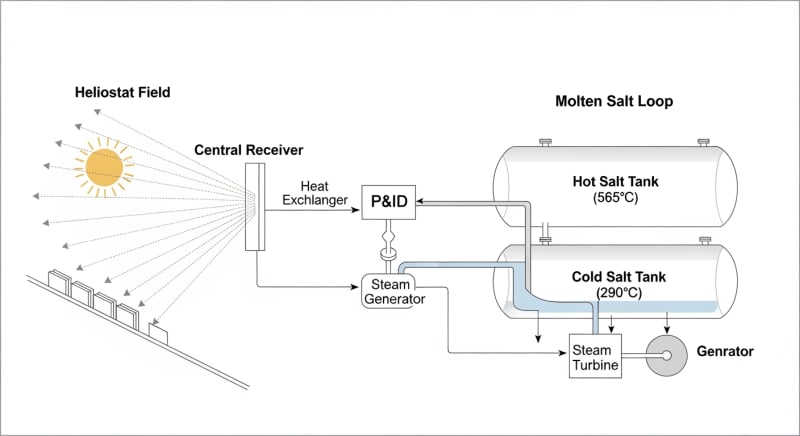 molten salt energy storage - engineering architecture diagram 2026