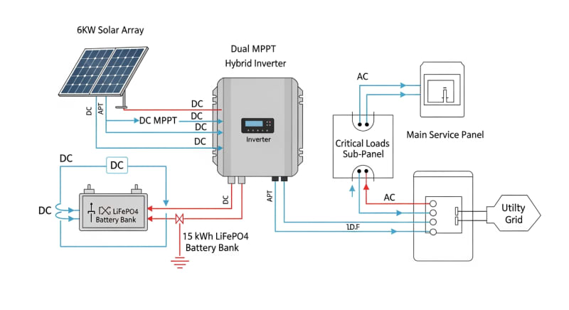 6kw solar system kit - engineering architecture diagram 2026