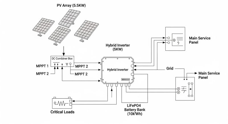 5000 watt solar kit - engineering architecture diagram 2026