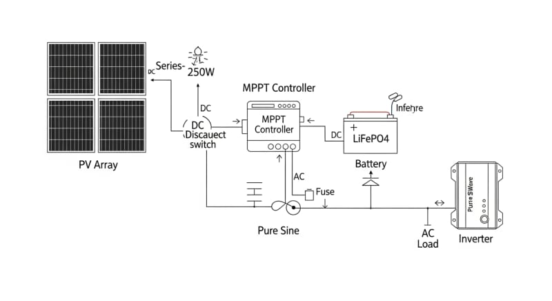 1000 watt solar kit - engineering architecture diagram 2026