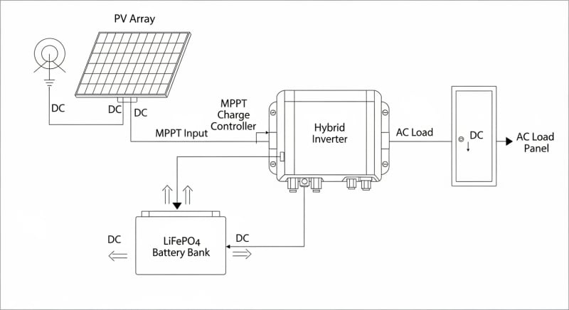 solar power inverter kit - engineering architecture diagram 2026