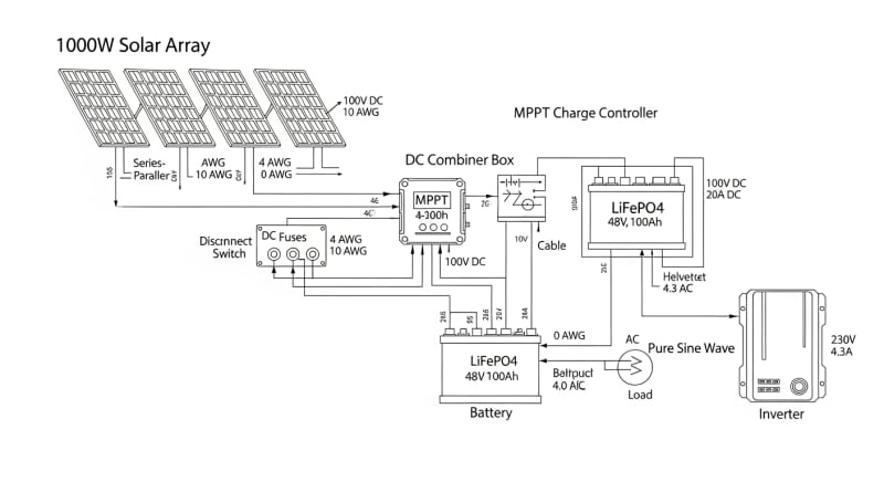 1000w solar panel kit - engineering architecture diagram 2026