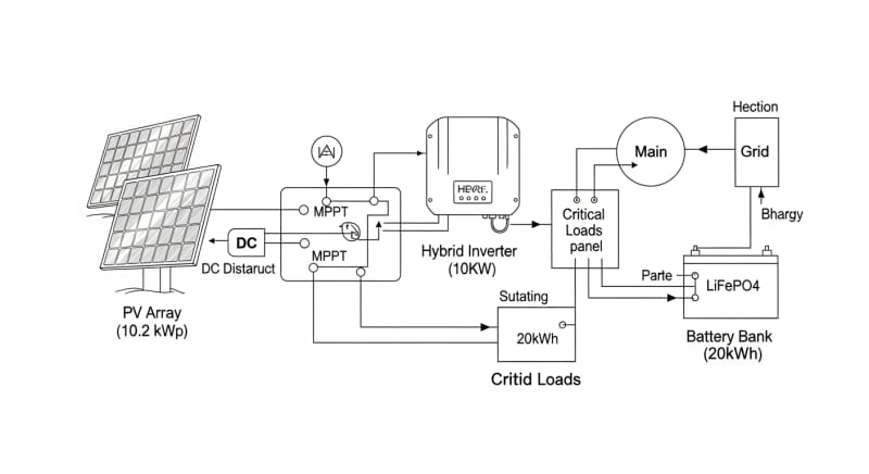 10kw solar kit - engineering architecture diagram 2026