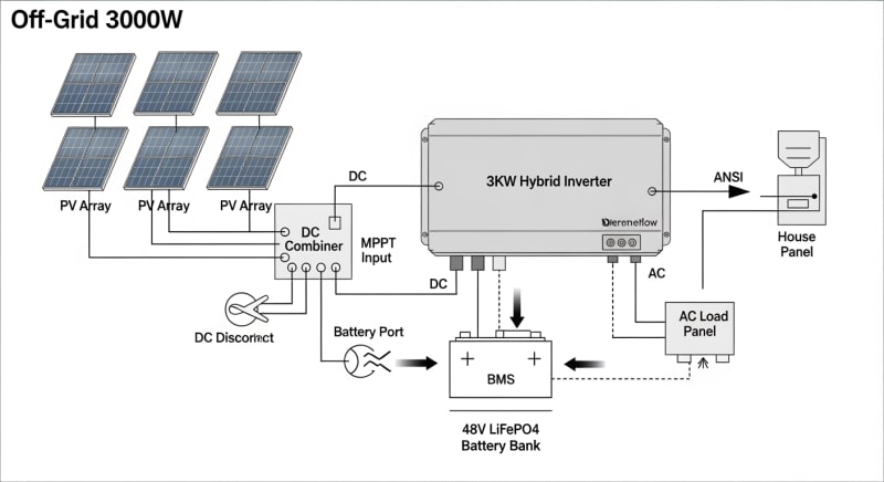 3000 watt solar kit - engineering architecture diagram 2026