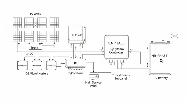 enphase solar package - engineering architecture diagram 2026