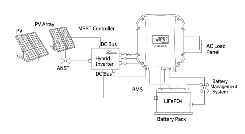solar and storage - engineering architecture diagram 2026