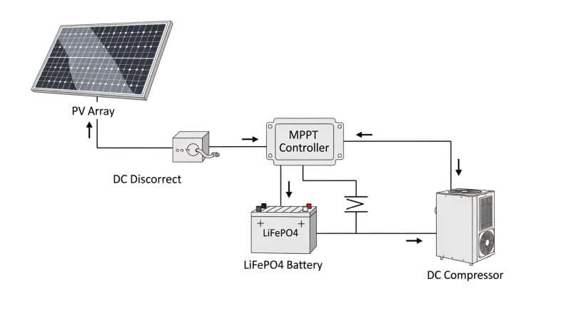 solar powered mini split kit - engineering architecture diagram 2026