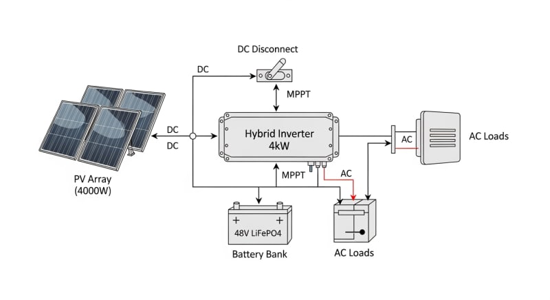4000 watt solar kit - engineering architecture diagram 2026