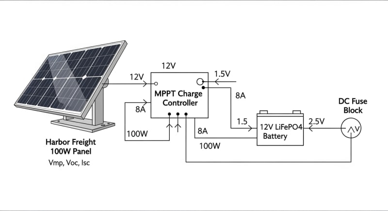 harbor freight 100 watt solar panel - engineering architecture diagram 2026