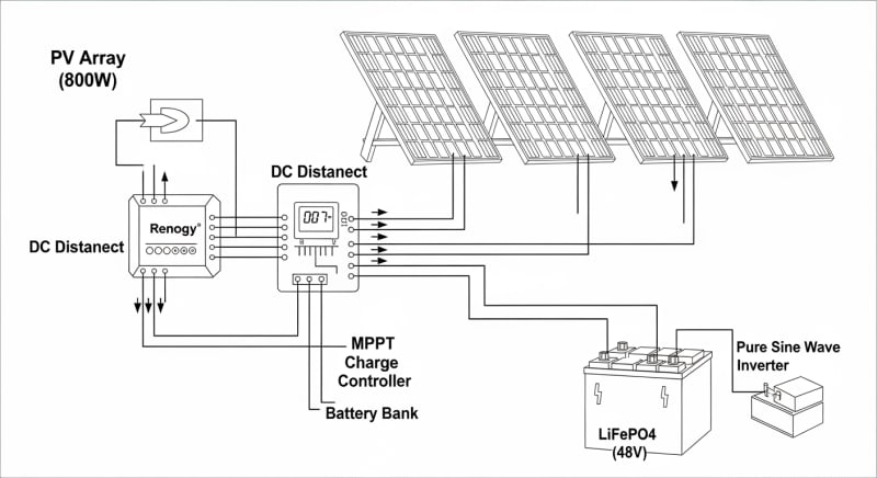 renogy 800 watt solar kit - engineering architecture diagram 2026