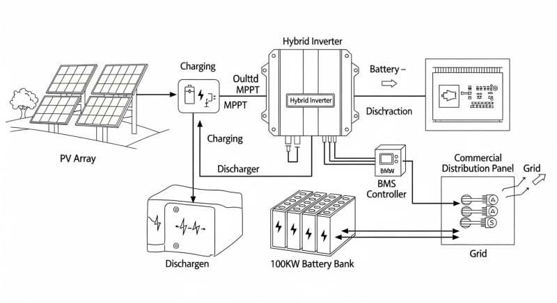 100kw battery storage - engineering architecture diagram 2026