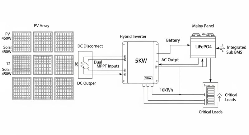 5kw solar kit - engineering architecture diagram 2026