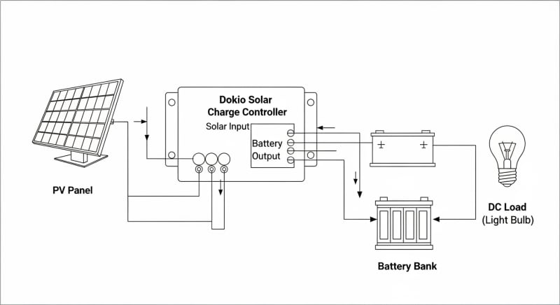 dokio solar charge controller - engineering architecture diagram 2026