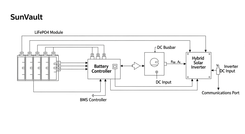 sunvault battery - engineering architecture diagram 2026