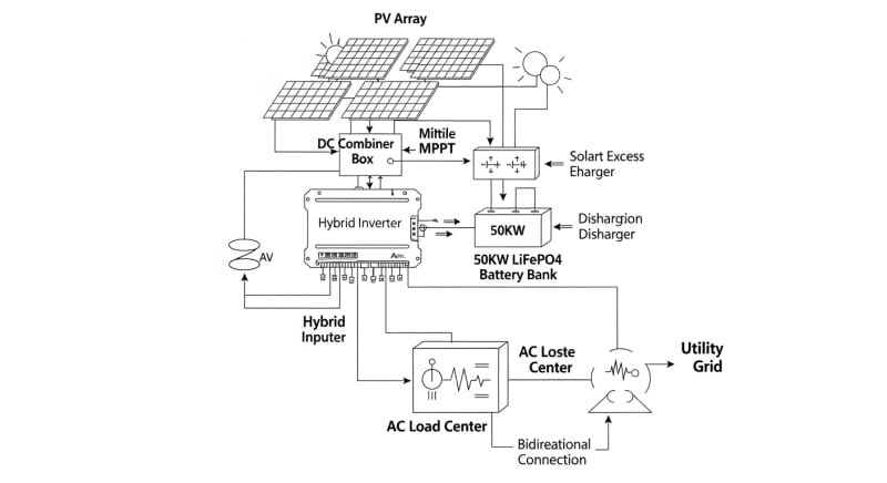 50kw battery storage - engineering architecture diagram 2026