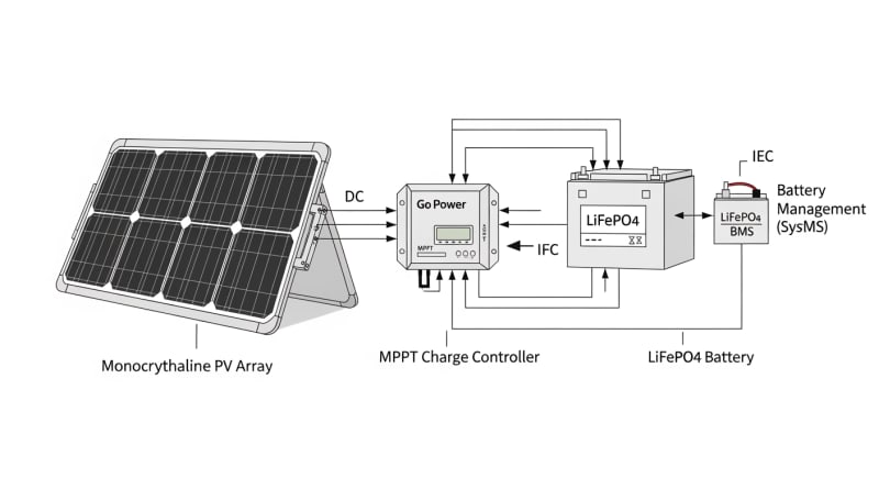go power portable solar kit - engineering architecture diagram 2026